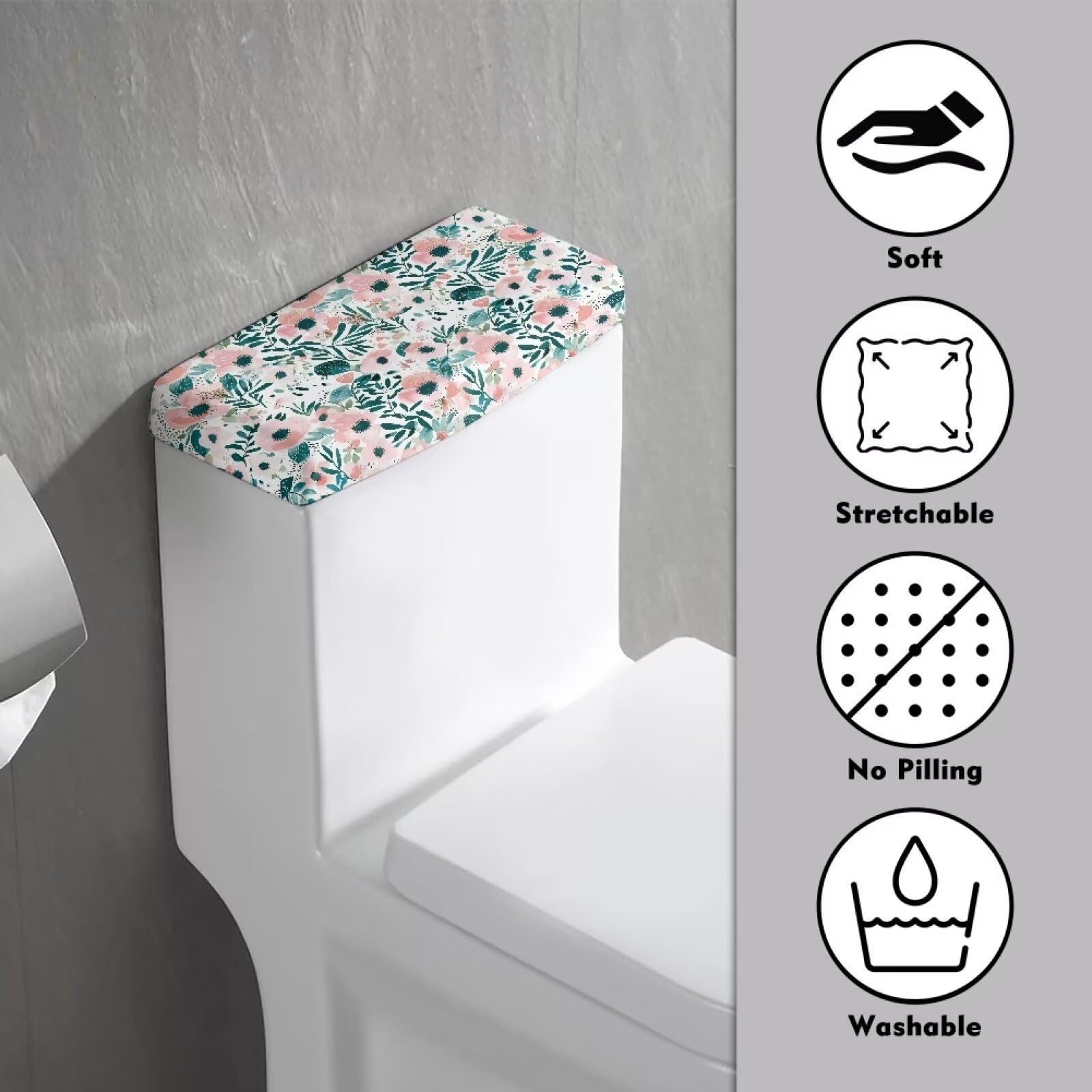 Lot De 3 Housses De Réservoir De Toilettes Universelles - Lavables En Machine, Taille 32x15cm - 4