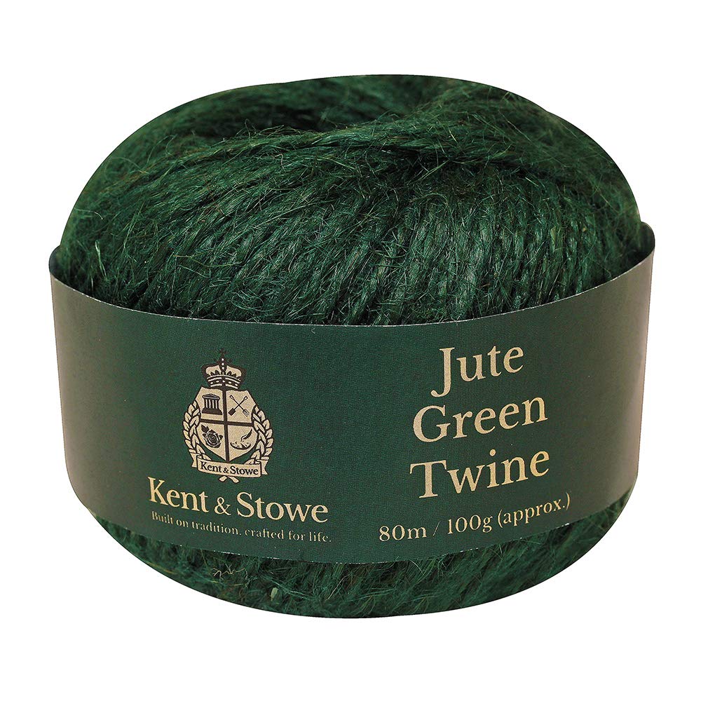 Kent & Stowe Jute Twine 80m/100g in Green, 3 Ply Garden String Suitable for Use Around the Home, Garden, Allotment, or in Floristry, All Year Round Garden Tools Made from Jute