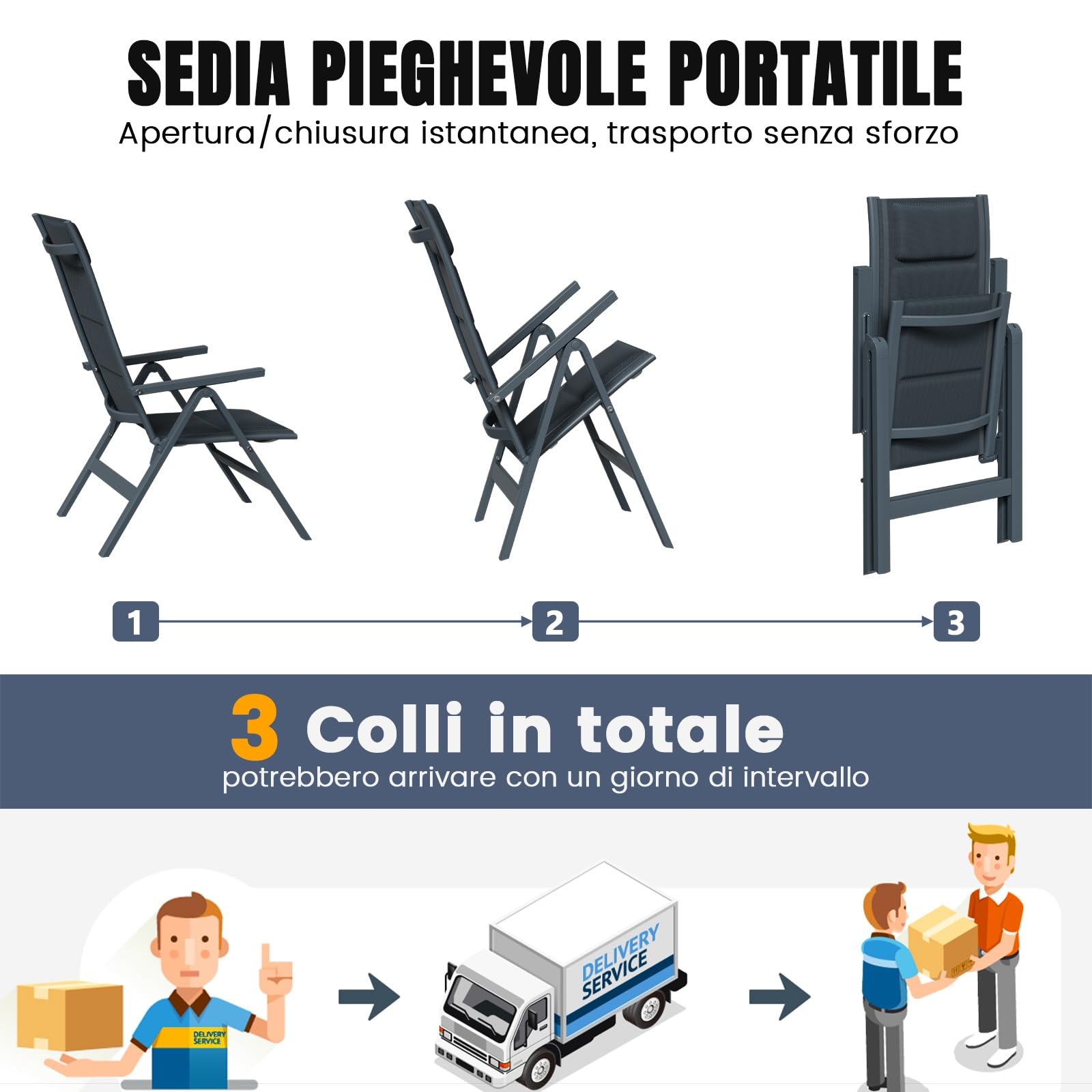 Devoko Set Tavolo e Sedie da Giardino 5 Pezzi, Composto da Tavolo 150 cm in Alluminio e 4 Sedie Pieghevoli, Tavolo da Giardino con Finitura a Vena di Legno con Sedie da Terrazza, Balcone, Grigio