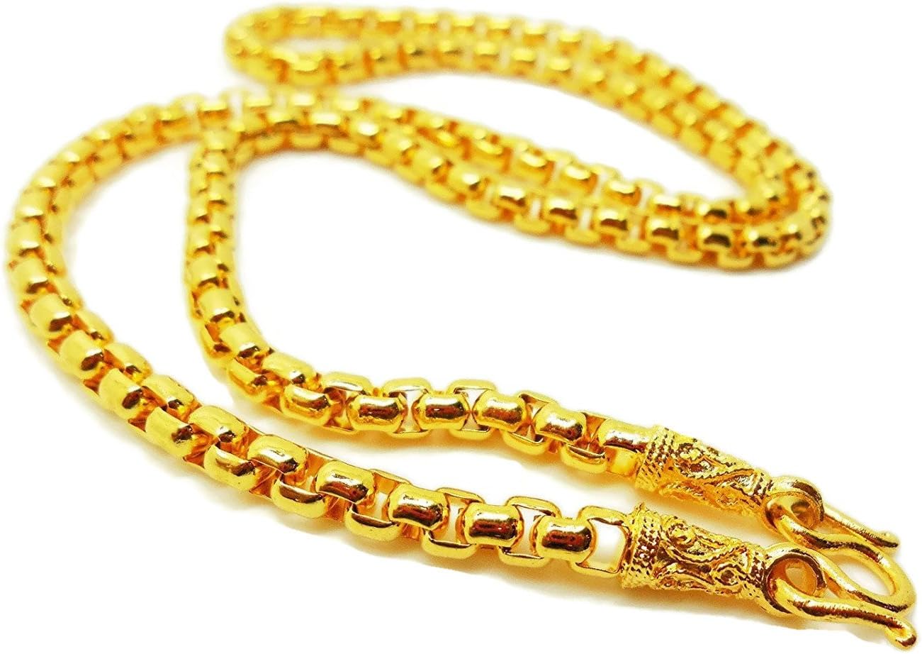 Chain 22K 23K 24K THAI BAHT GOLD GP NECKLACE 20" 35 Grams Jewelry