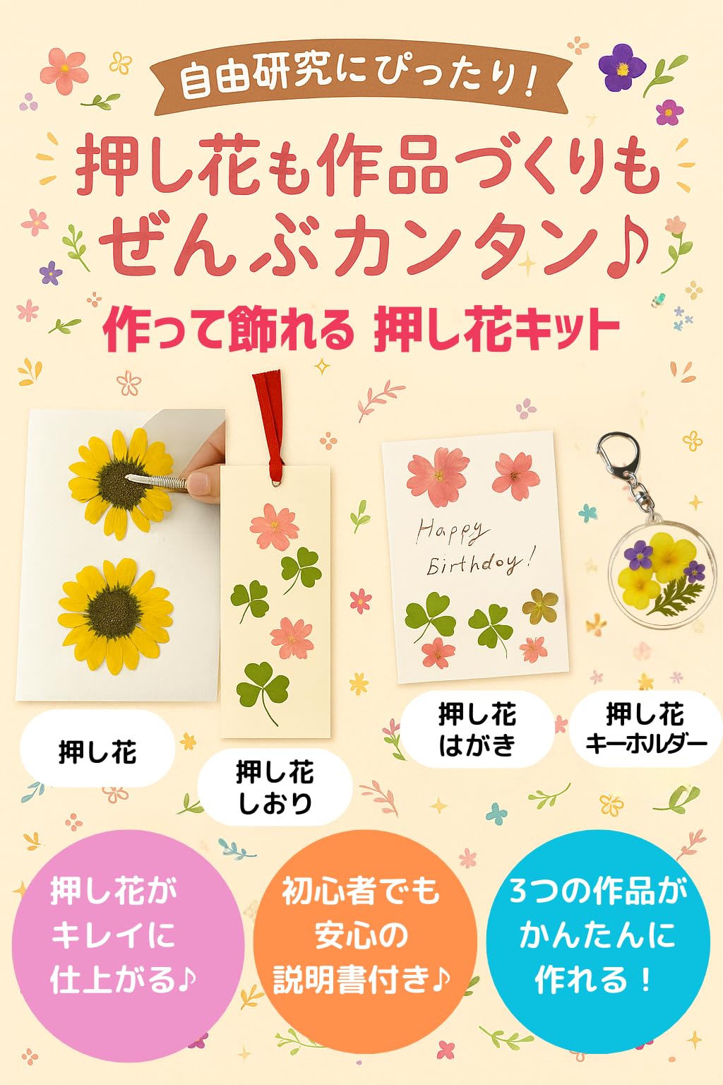 Amazon.co.jp: 押し花キット 【日本ヴォーグ社認定講師監修】クラフト
