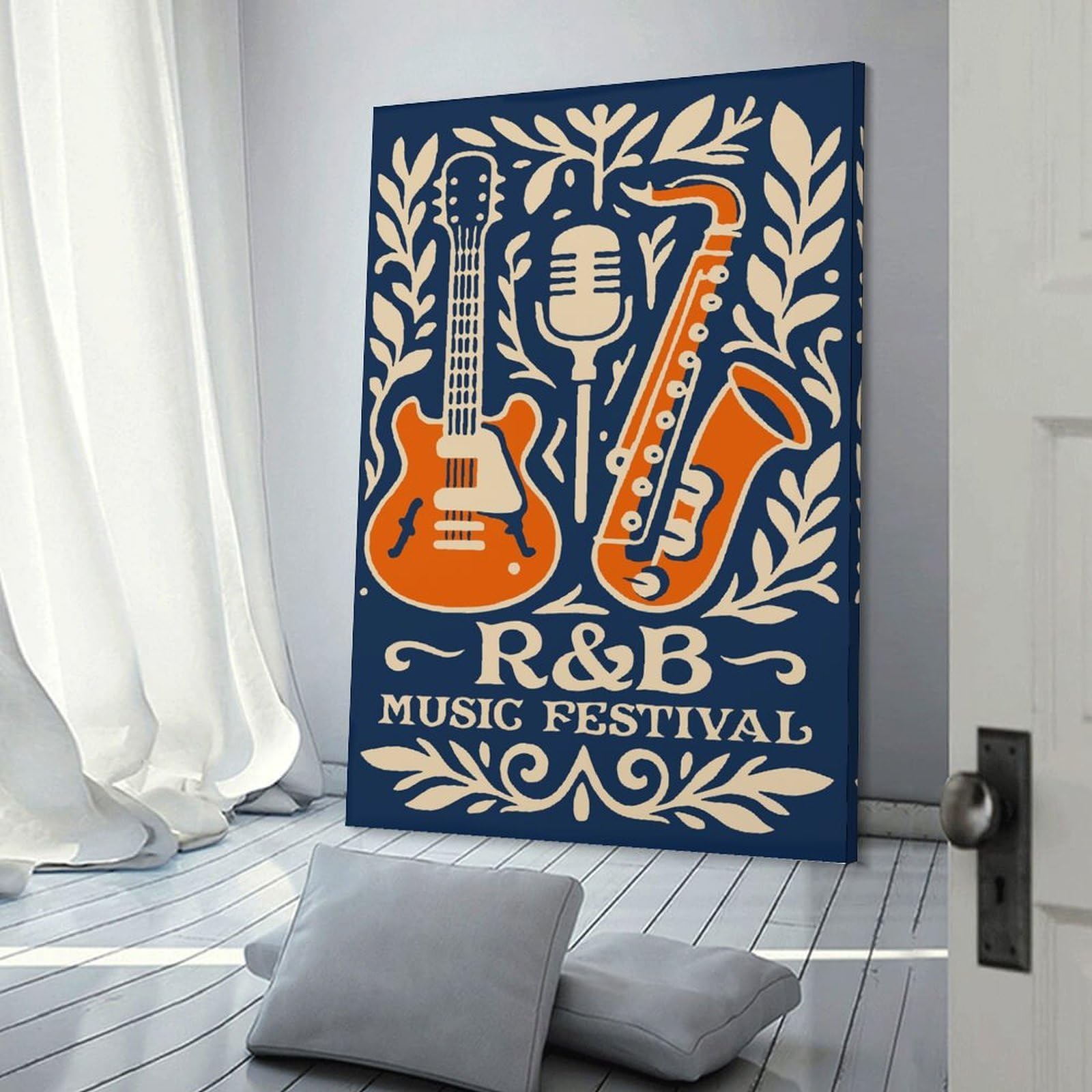 Junmoney R&B Music Festival Wall Decor Canvas Print, 16x24inch(40x60cm), for Living Room, Bedroom Or Home Office, Home Decor Gift with Stylish Appeal