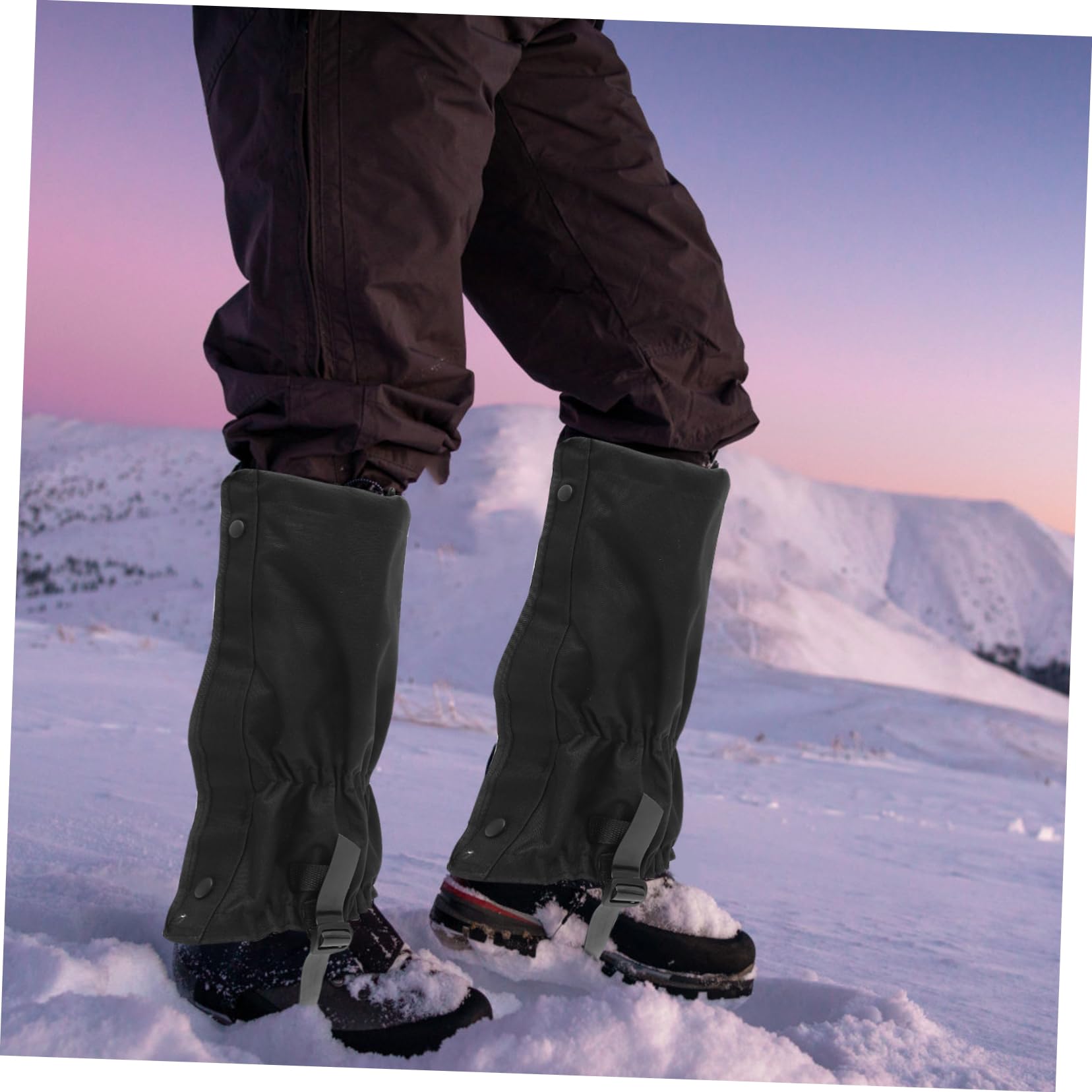 Sanddichtes Bergsteigerschuhwerk Legging Gamasche hohe Gamaschen Outdoor-Wadenärmel Schnee Schuh Gamaschen Kletterbeinschützer Gamaschen für Wanderschuhe Oxford-Stoff Black