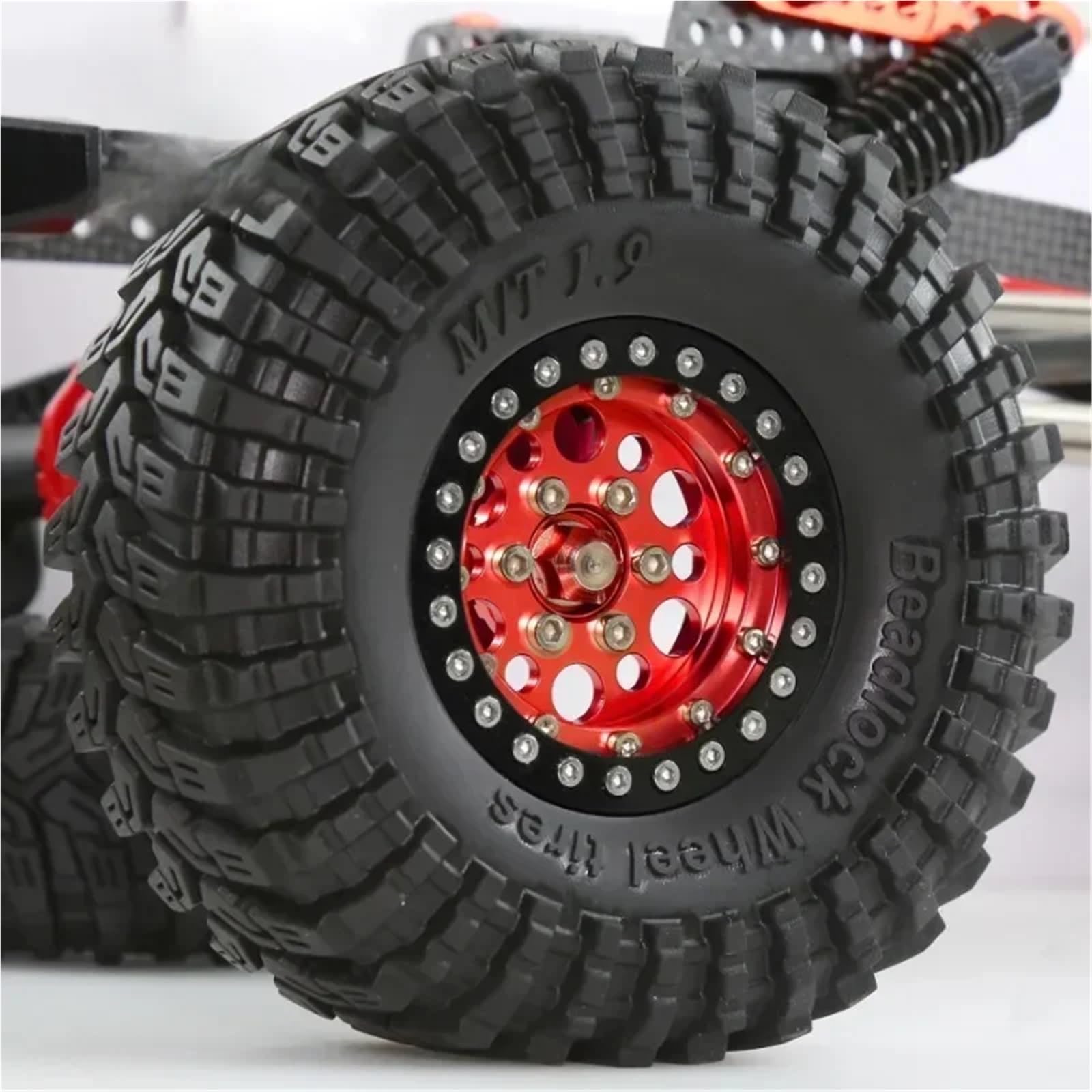 para Axial para Capra AXI03004 1/10 4 Uds 1,9 "neumáticos Rueda Goma Beadlock RC Coche Monster Truck Piezas Mejora Modelo Accesorio Reemplazar RC Coche NeumáTico Piezas