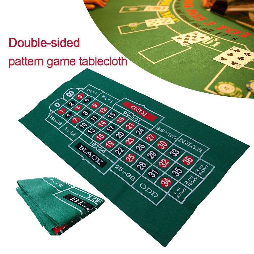 Roulette Tischdecke-wasserdichter Tisch mit Blackjack- und Roulette-doppelseitige Muster Spielkarten Tabelle Tuch-Filz für Casino Poker-Gaming-Tischdecken-Layout-Tischkarten