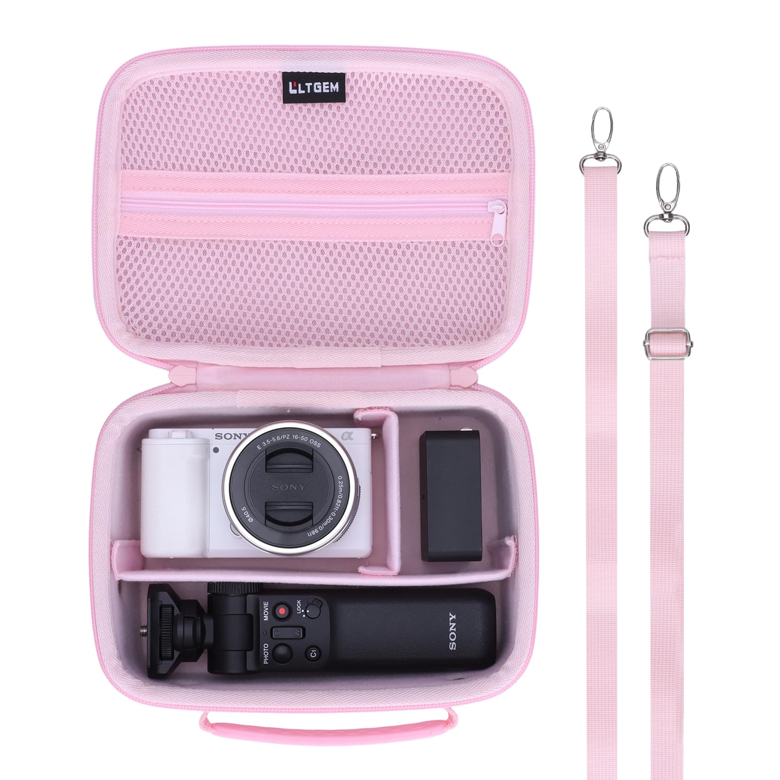 L LTGEM Custodia per fotocamera compatibile con fotocamera Sony Alpha ZV-E10 - APS-C con obiettivo intercambiabile, rosa