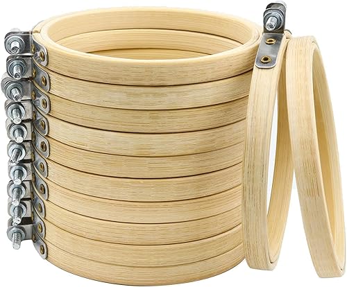Similane 12 aros de bordado de 4 pulgadas, aro de bambú para bordado y punto de cruz, mini aro de bordado perfecto para decoración de Navidad