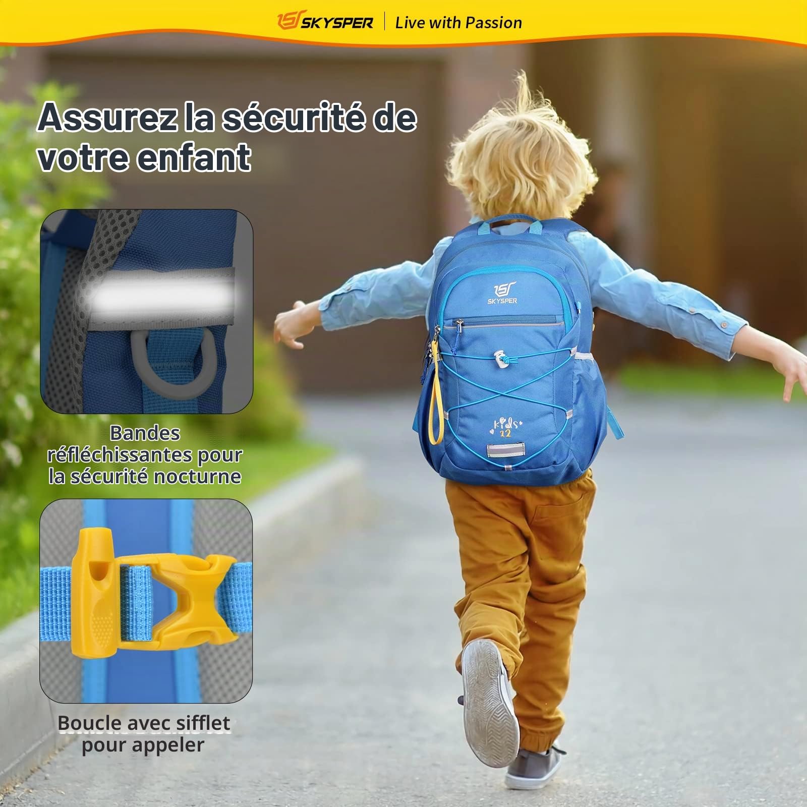 SKYSPER Cartable Fille Garcon Primaire 12-18L Sac à Dos Enfant | avec Sangle de Poitrine Léger Sac A Dos Maternelle 3-8 Ans Petit Cartable Fille Primaire pour Voyage Randonnée