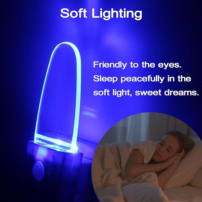 CICINY Motion Sensor Night Light 2 Pack, 0.5W Plug in Motion Activated LED Night Lights, Automatic Motion Detector Night Lights for Kids Room, Bedroom, Bathroom, Stair, Toilet, Corridor (Blue) photo 6