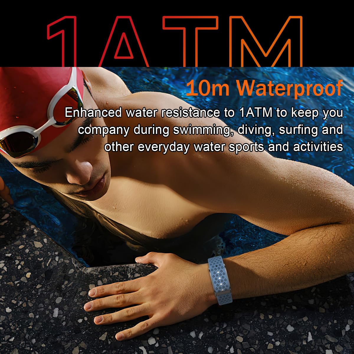 Pulsera Inteligente Fitness Tracker Hombres, 127 Modos Deportivos Rastreador Sueño, Smart Bracelet 10M Agua, Monitor de Actividad Diaria con Despertador y Notificaciones, Pulsera d