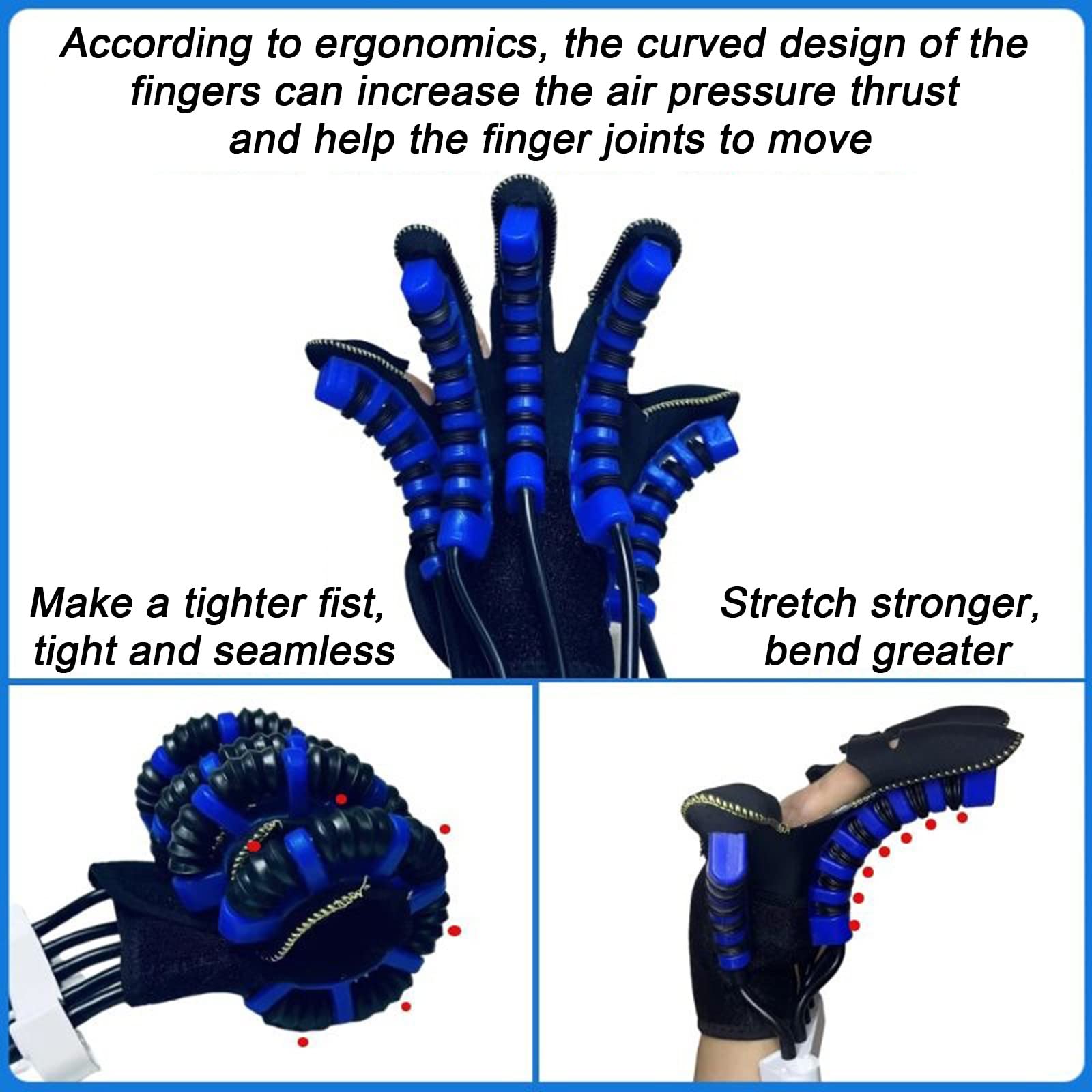 Guantes de Robot de rehabilitación para Pacientes con hemiplejía, Equipo de Entrenamiento de recuperación de Dedos y Manos, para Pacientes con Manos rígidas y espásticas, L-Right Hand