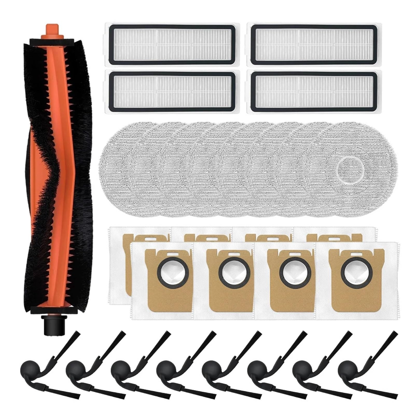 RHOBYXONZ Replacement Kit For 5C OV42CN Robotic Vacuum Cleaner With Main Brush, Side Brushes, Filters, Mop Cloth And Dust Bags, Compatible For Mijia(B)