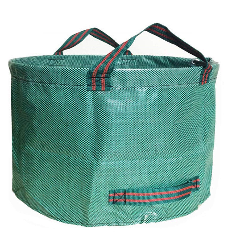 Garden Waste Bags Garden Waste Bag Rubbish Refuse Sacks Green Reusable Waterproof Heavy Duty Garbage Handles For Outdoor Grass Weeds