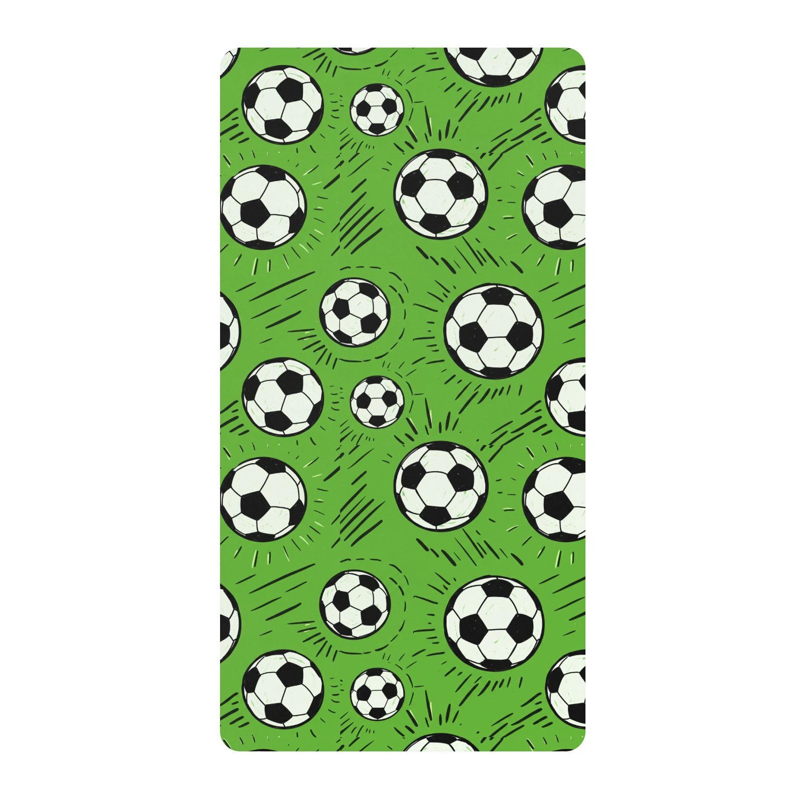 Babybettlaken für Jungen und Mädchen, weich, für Kleinkinder, Standardmatratze, Spannbetttuch, 71,1 x 132,1 cm, Fußball-Grün