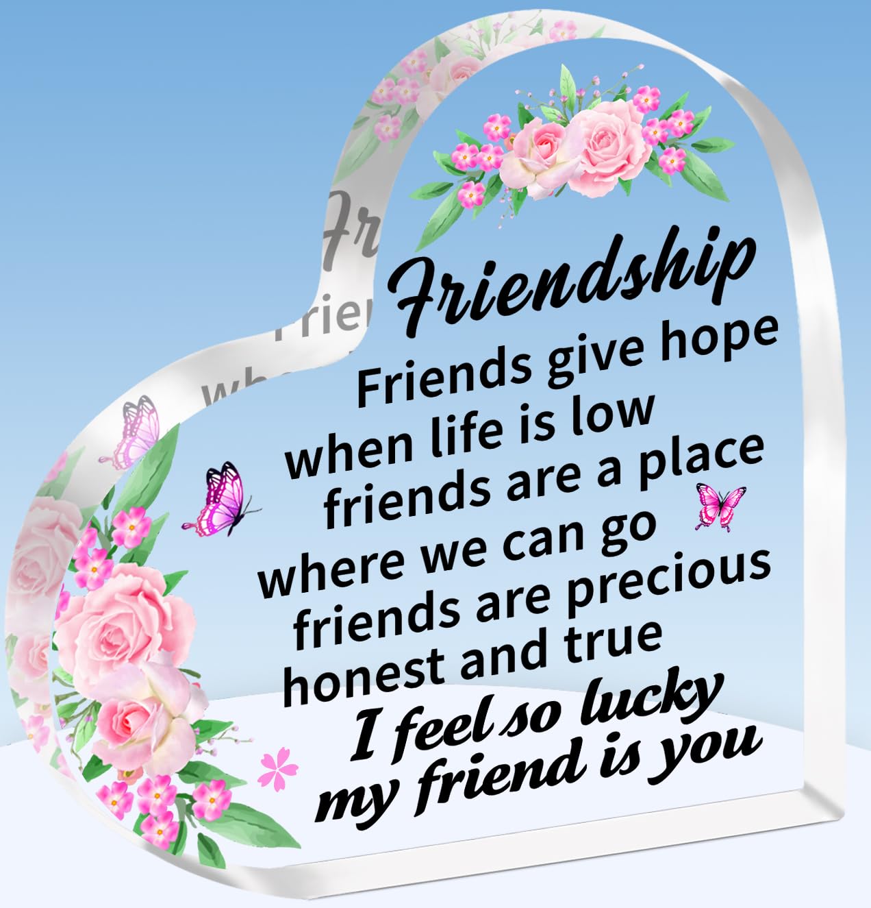TTOVEN Friendship Gifts Friend Gifts Friend Birthday Gifts Friend Gifts Graduation Gifts for Friend Beautiful Heart Friend Acrylic Plaque