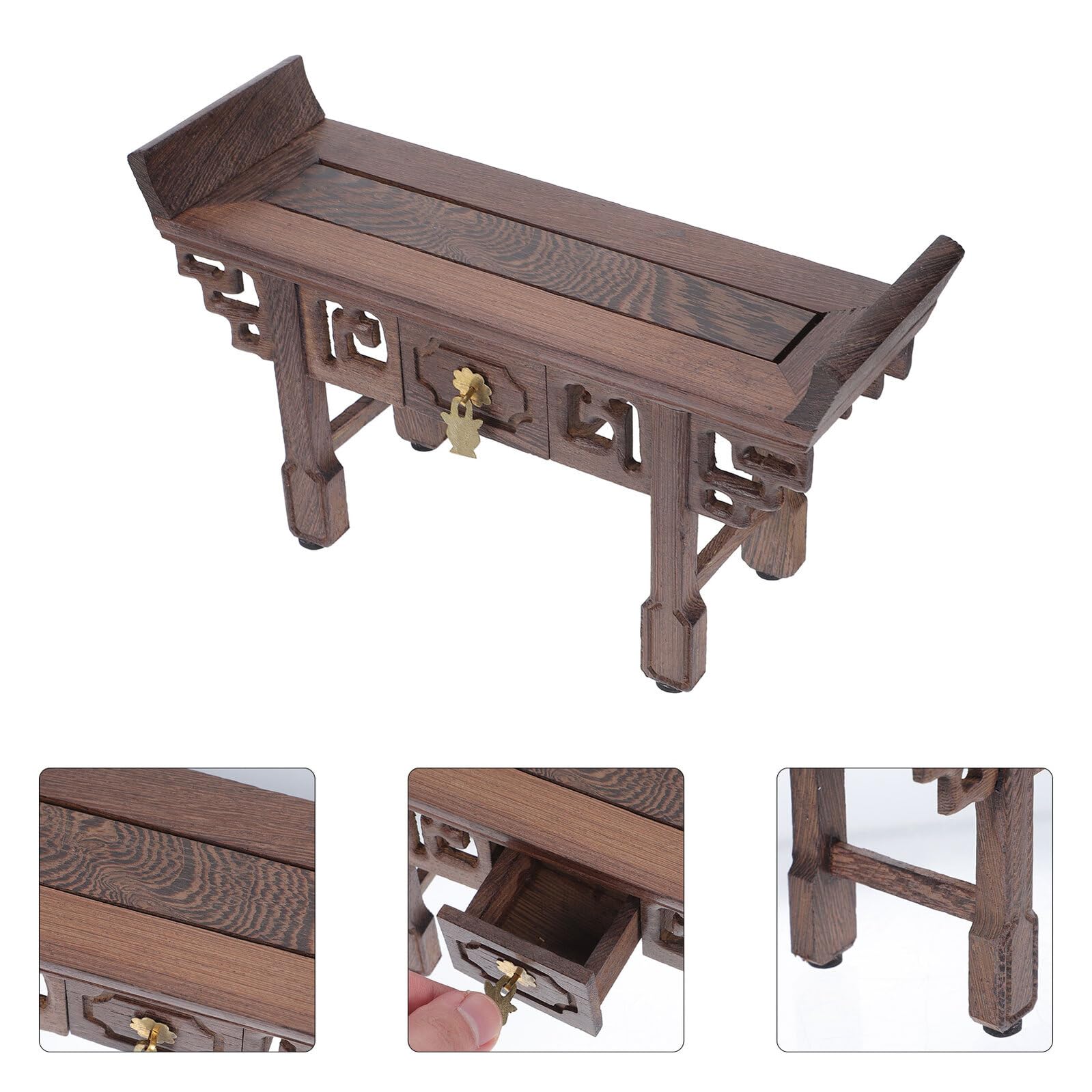 Soporte de Madera para Exhibición de Figuras y Adornos, Resistente Buena Textura, Adecuado para Cafeterías y Mesas, Estilo Rústico y Chic