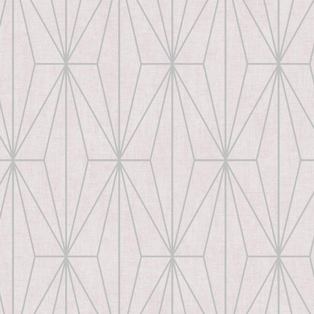 B&Q -  Pink Geometric Shimmer Effect Embossed Wallpaper