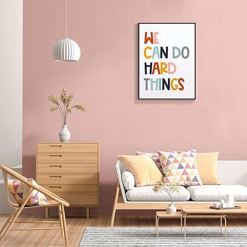 Miniatura 8 de Lienzo enmarcado inspirador con texto en inglés We Can Do Hard Things, arte de pared motivacional de afirmación positiva, carteles estéticos, citas
