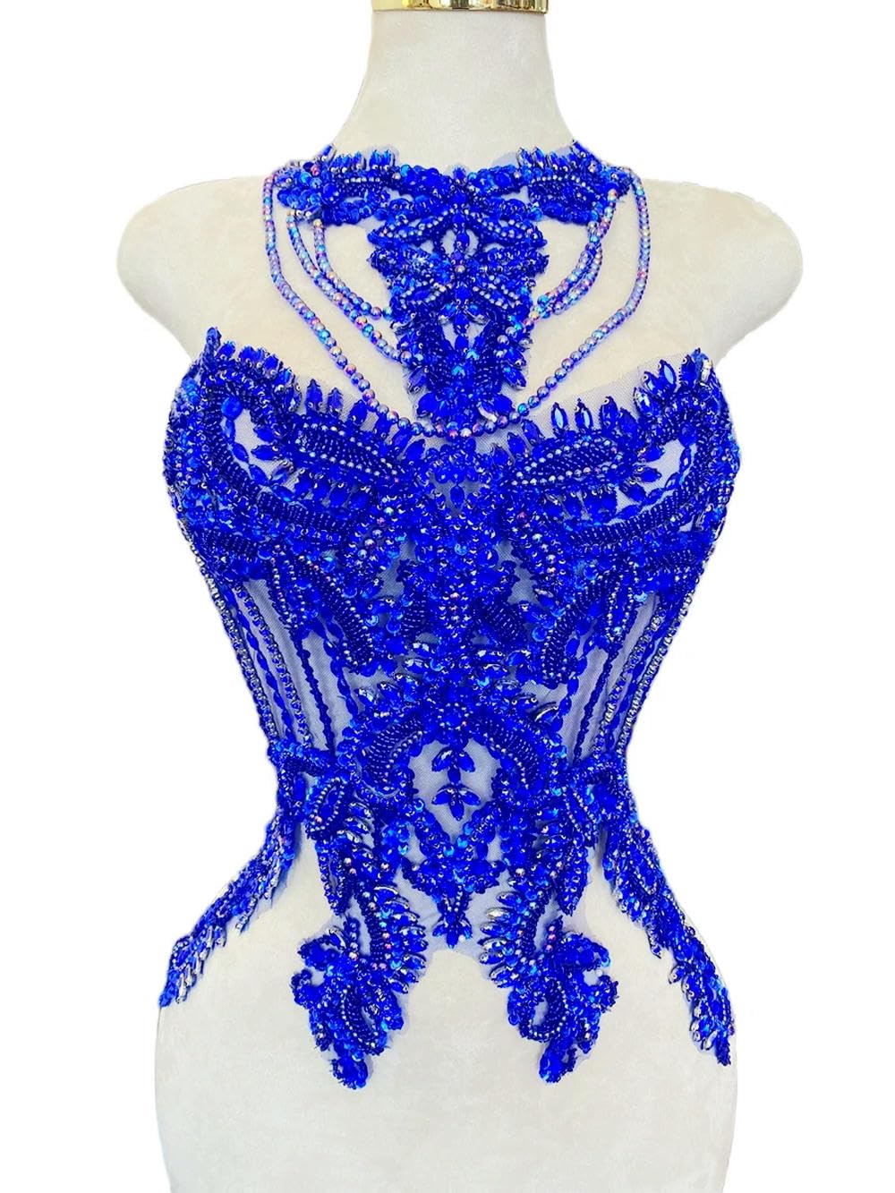Applique de Corsage en Strass Brillants Faits à la Main, Perles à Coudre, Pierres, Garnitures, Accessoires pour Robe
