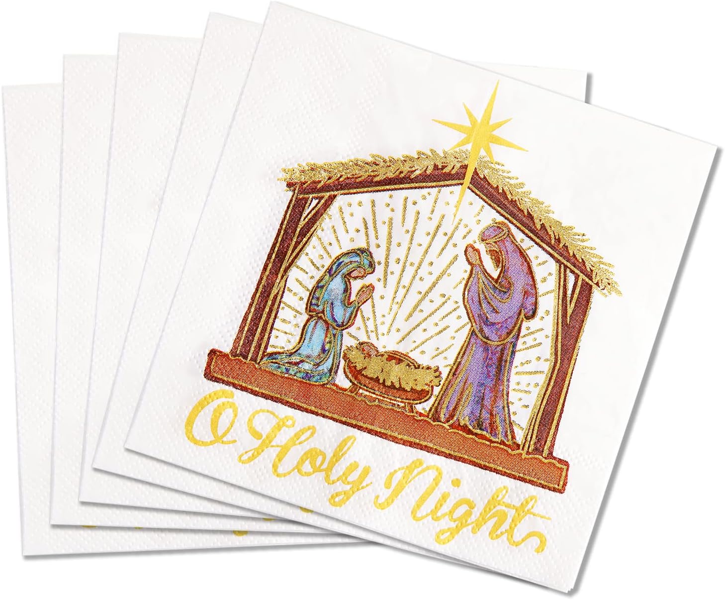 Quera 60 Pack O Holy Night Napkins Christmas Paper Napkins