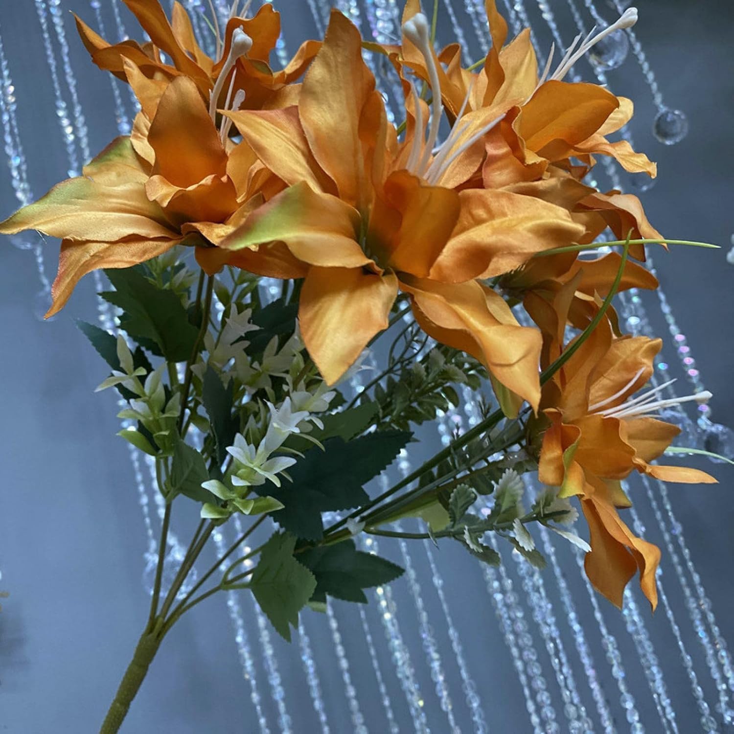 YATUOPNG Artificial Plant In Pot-Artificial Water Grass Lily Bouquet Champagne(Caramel)