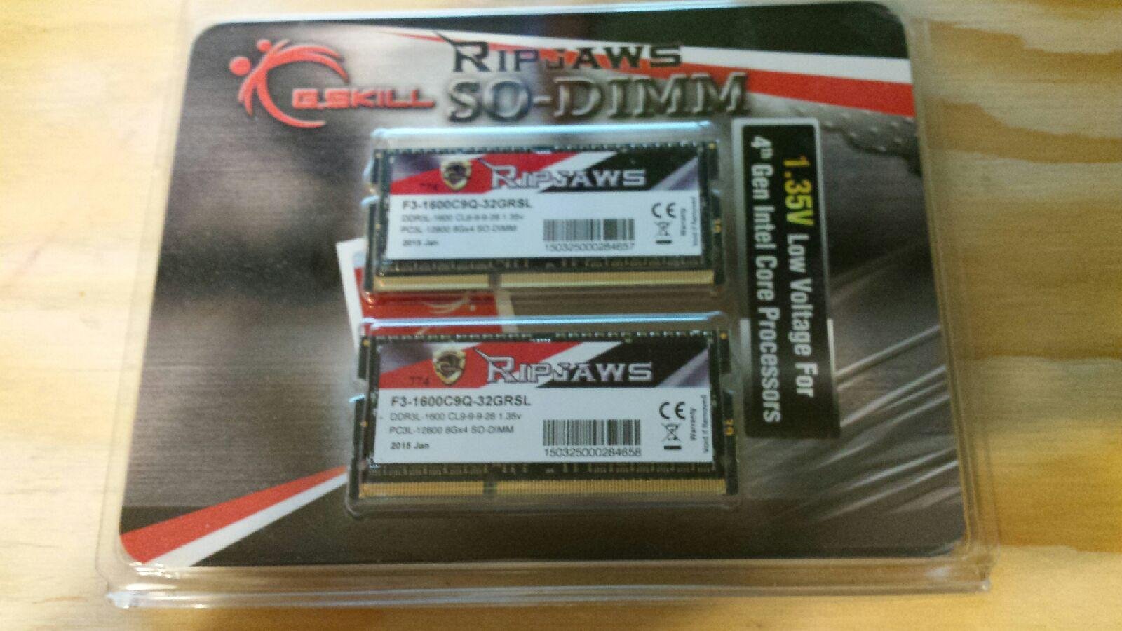 Gskill Ripjaws Sodimm 2 x 8gb Laptop Memory New CL9 DDR3