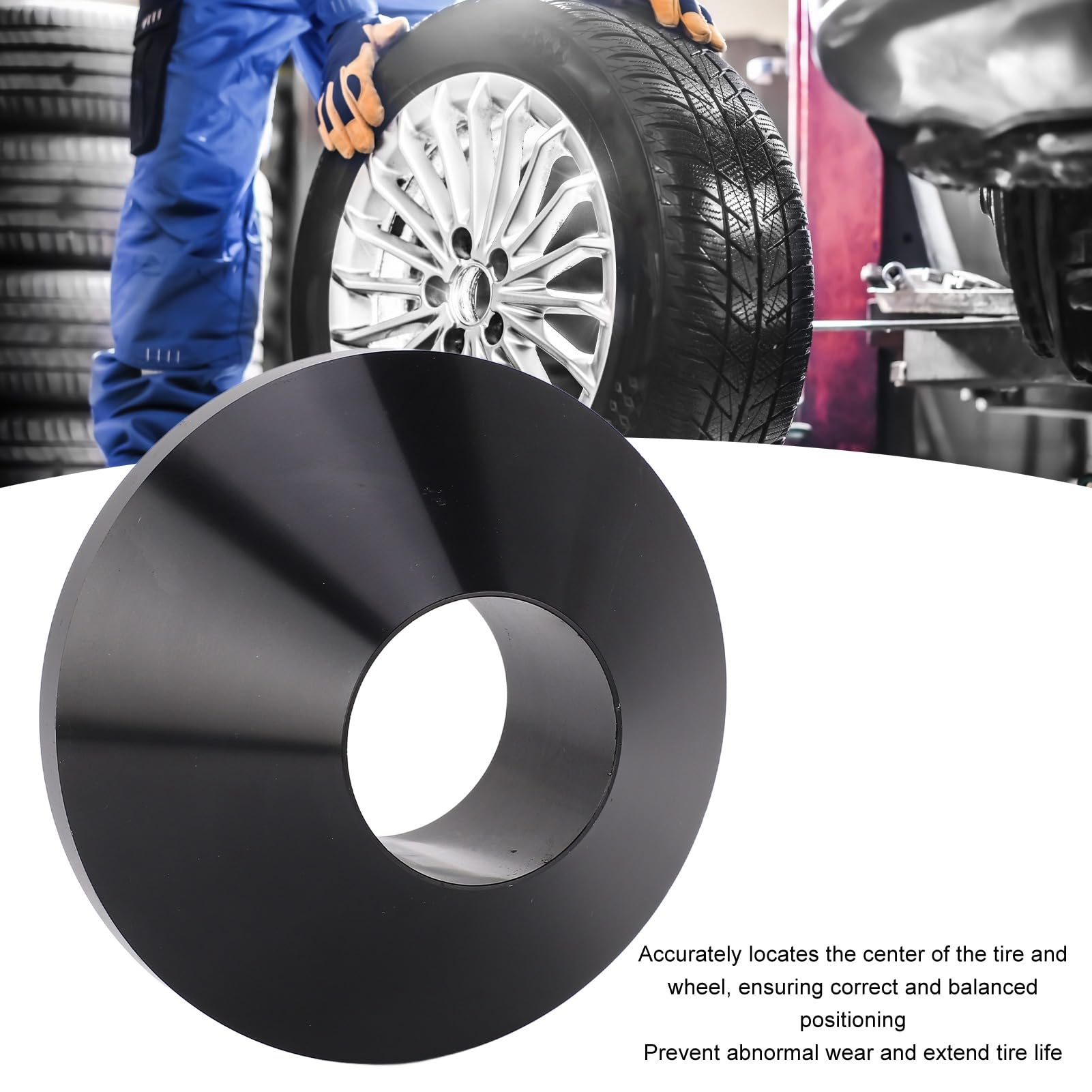 Monozoz Cône D’Équilibrage Roues En Aluminium Billet – Outil Montage/Démontage Pneus, Compatible Voitures, SUV, Camions, Ouverture Moyeu 111 Mm