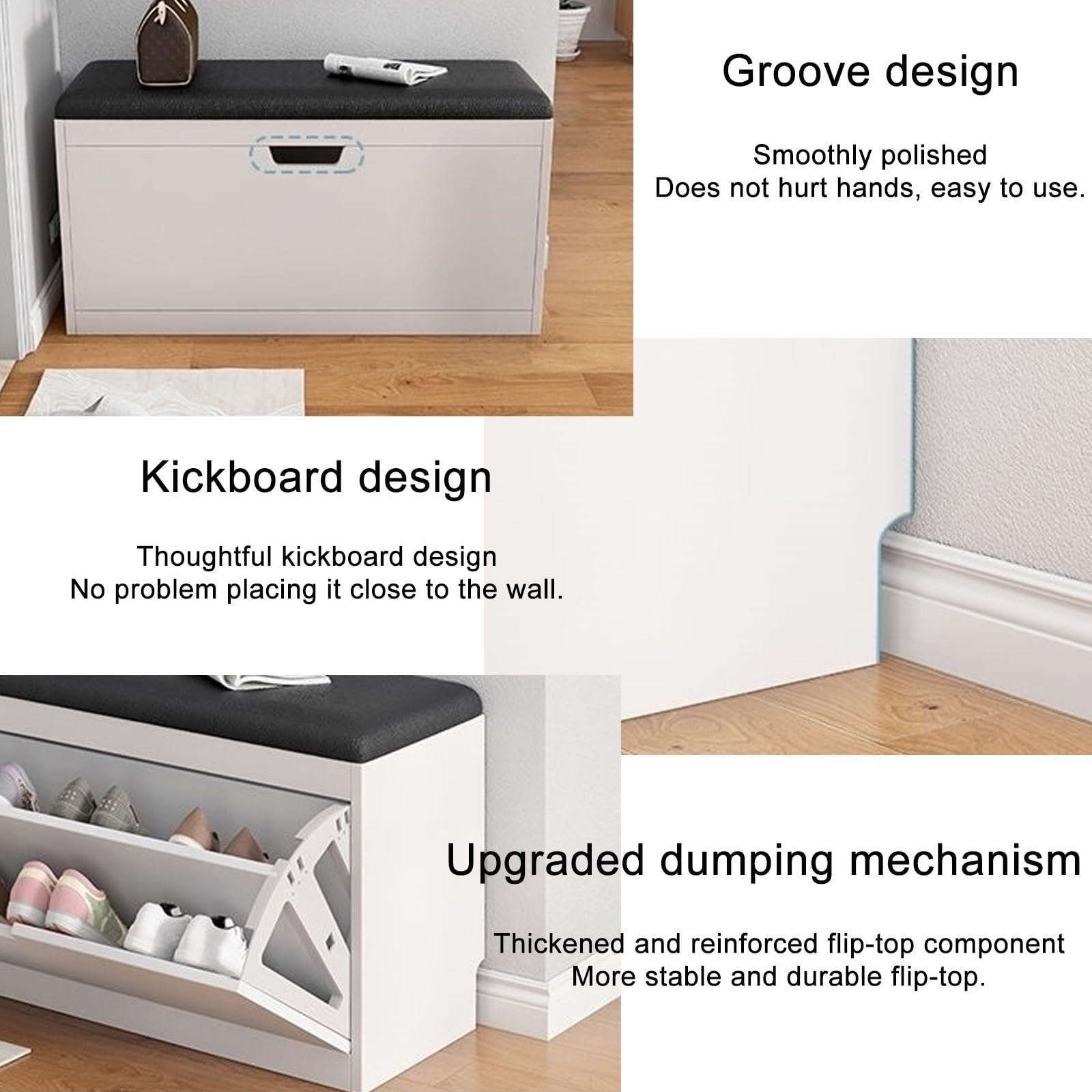 Estrecho 17 Cm Banco Zapatero Blanco Pasillo Multifuncional Armario Zapateros Baúl con Puerta abatible Estante De Pie Libre Asiento Acolchado para Entradas Dormitorios(White,60x17x46cm)