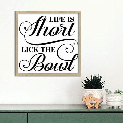 Miniatura 7 de Rustic Wooden Wall Table Sign Life Is Short Lick The Bowl Country Wall Décor for Window Country Wooden Sign Table Wall Decor Sign Gift 12x12in