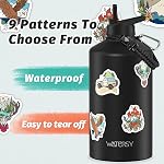 1 Gallon Water Bottle Insulated(Cold for 48 Hrs),BPA Free&Leak Proof,128oz Stainless Steel Water Jug,Large Water Bottle with Straw Spout Lids for Gym,Hiking,Camping&Travel,Black