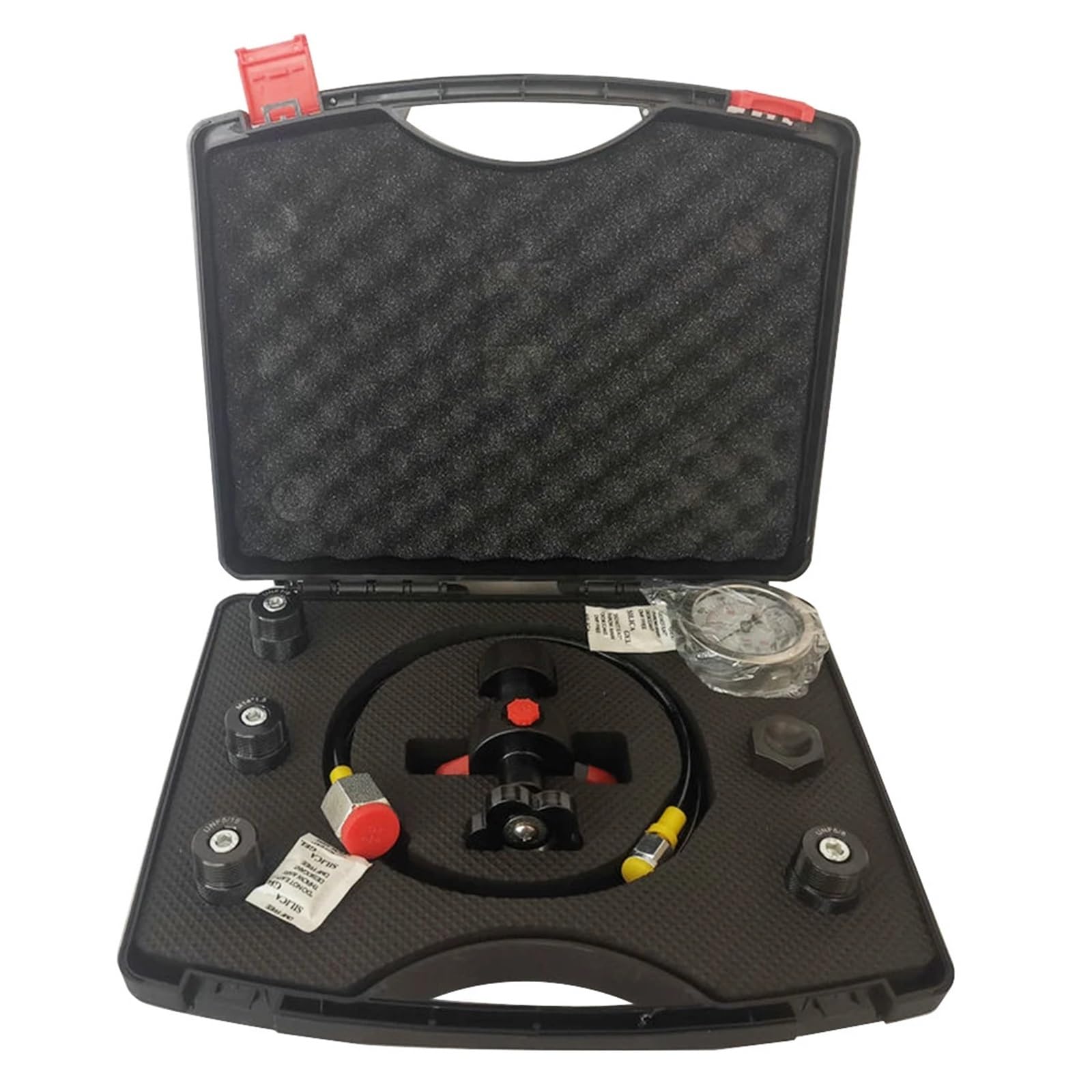 Kit di Prova della Pressione dell'azoto Idraulico, Strumenti di Ricarica del Gas con 1 manometro, 4 adattatori di Tipo, manometro Digitale da 25 Mpa a 3600 PSI