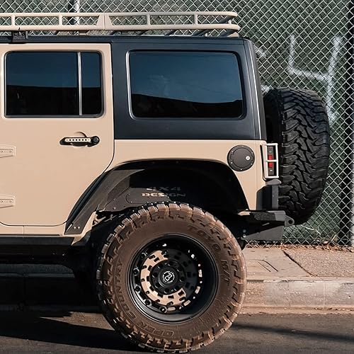 Miniatura 5 de DATOU BOSS Tapa de gasolina Tapa de puerta de combustible, tapa de depósito de combustible, accesorios exteriores para Jeep Wrangler 2007-2017 JK