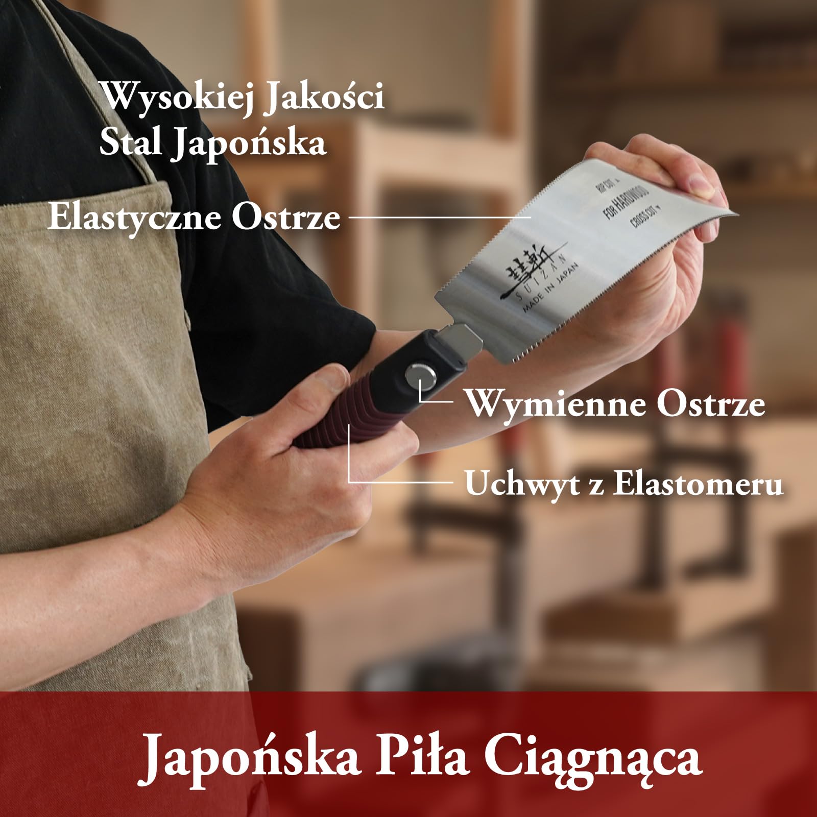 SUIZAN Ryoba Dwustronna Piła Japońska 210mm do Twarde Drewno - Ciągniona