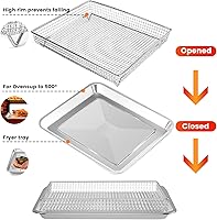 Vista 6 de Accesorios para freidora de aire Gourmia GAF838 GAF856 GAF826, freidora de aire, antiadherente de 9.8 x 9.8 pulgadas, piezas de repuesto