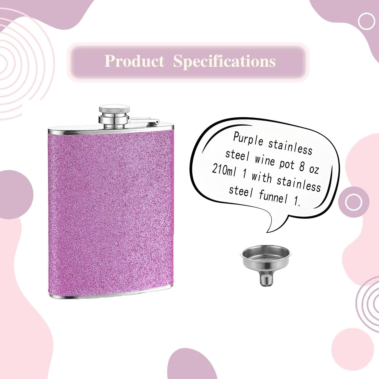 DHinkyoung Hip Flask 8oz for Women/Men - Image 2