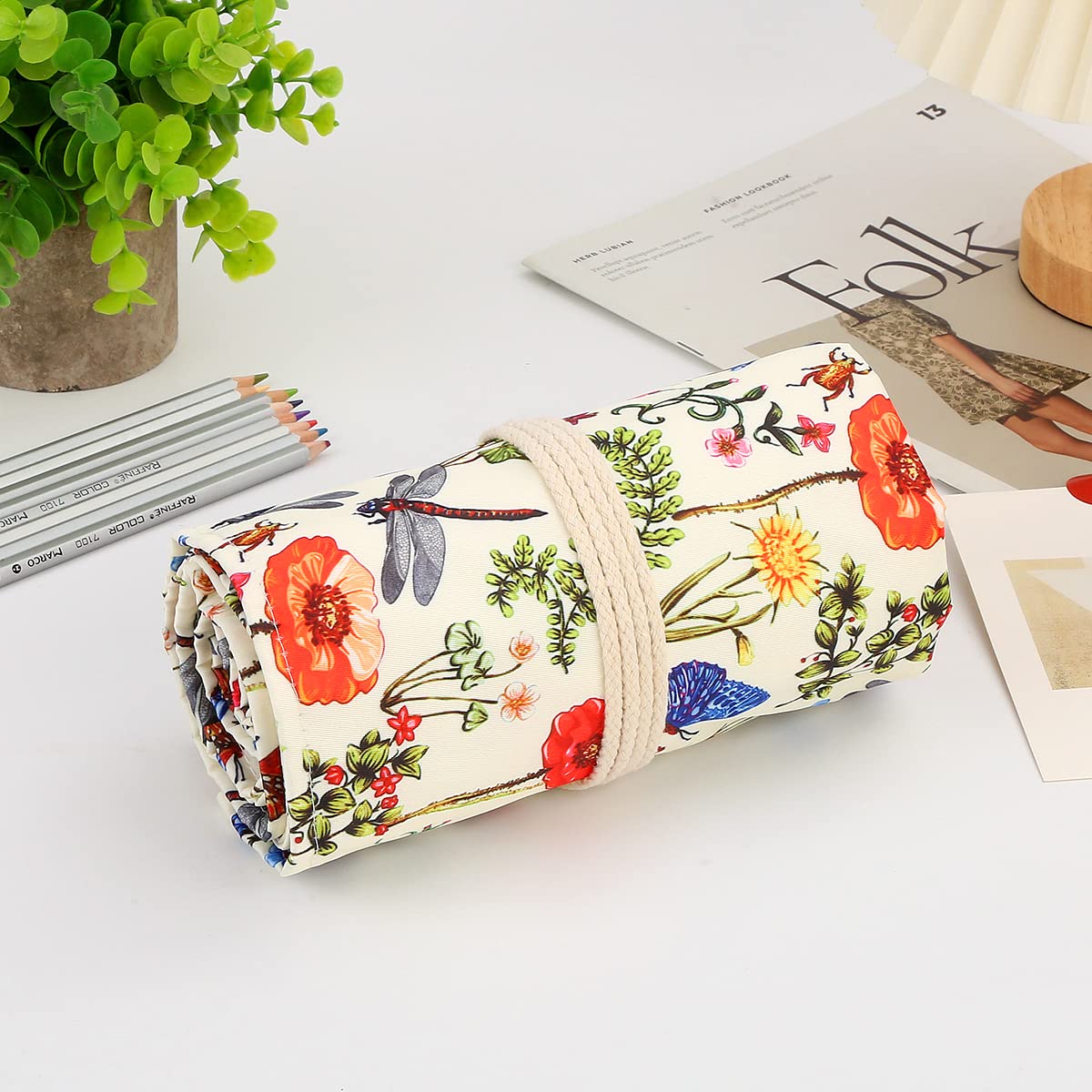 Wrapables Pencil Roll Organizer, Colored Pencil Wrap Pouch (72 Slots), Color: Gray