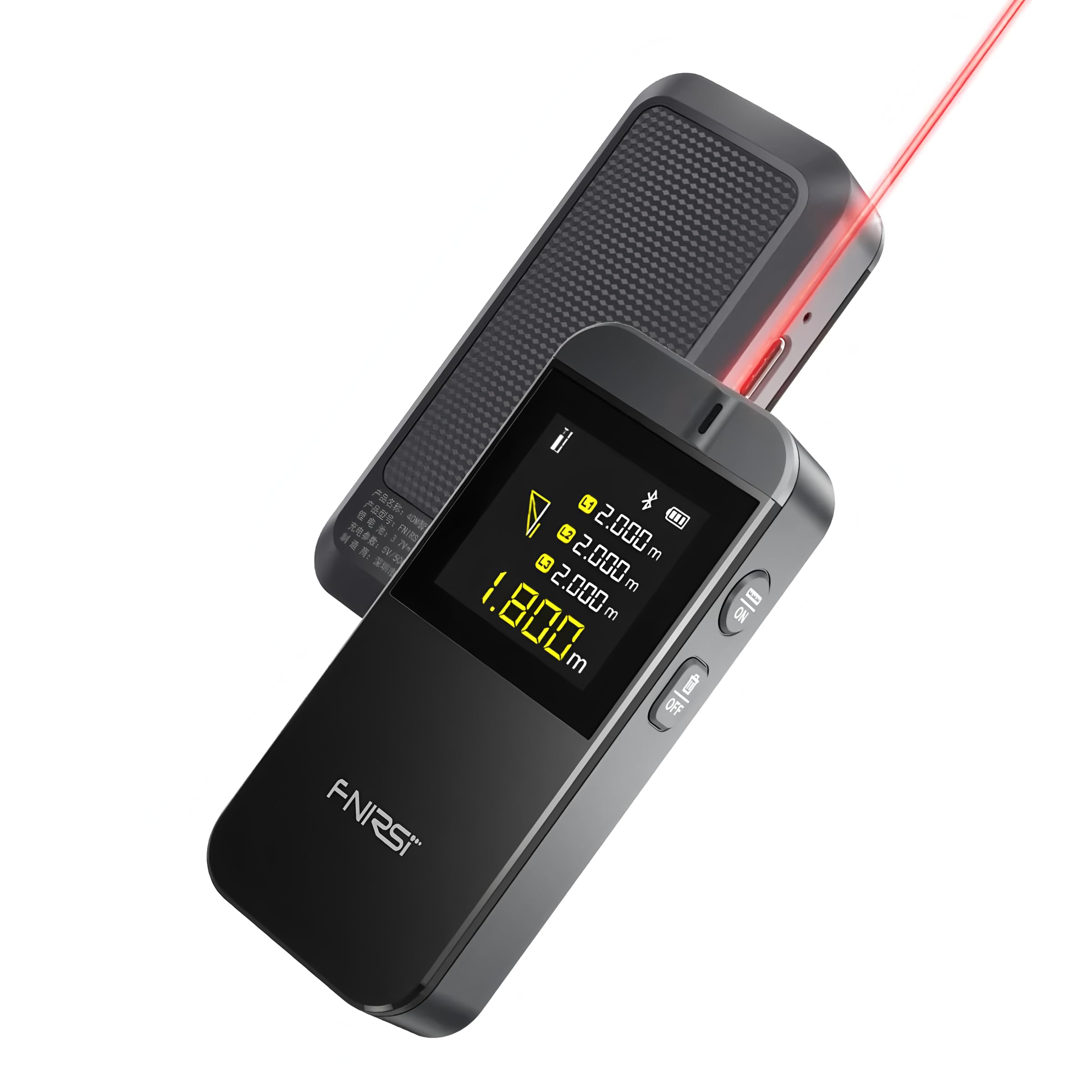 Télémètre laser IR40 40M gris, mesureur de distance manuel infrarouge, mesure de surface et volume, Bluetooth, application Android/iOS (IR40)