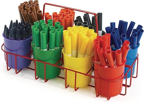 Colorations Organizador de marcadores y soporte, suministros de arte, organizador de marcadores de alambre, organizador portátil, sostiene crayones,