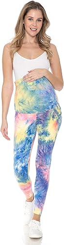 Miniatura 7 de Leggings Depot Women's Tie Dye Printed Maternity Tights Pregnancy Over The Belly Yoga Leggings