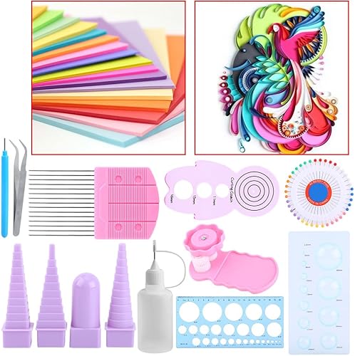 Miniatura 3 de Kit de herramientas de quilling 11 en 1 kit de herramientas de quilling de papel para manualidades peine regla pines borde juego de bricolaje diseño
