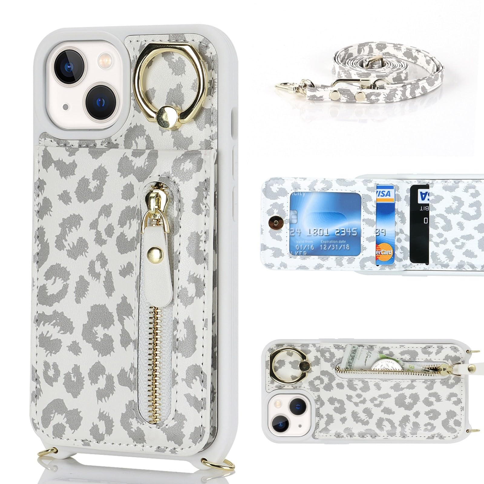 Zouzt for iPhone 13 Mini Case with Cord and Card Holde - Image 3