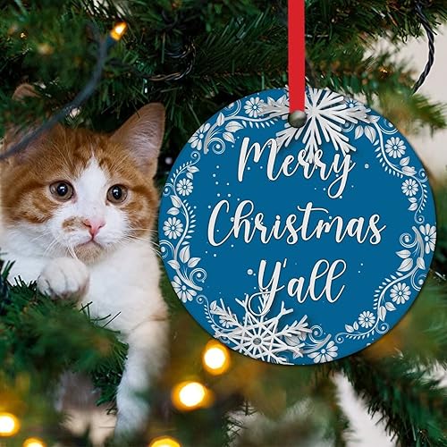 Miniatura 52 de Tree Decoration Ornaments Merry Christmas Y'all Holiday Present Ceramic Xmas Tree Ornament Gold Snowflake Ball Wreath Christmas Decorations Gift