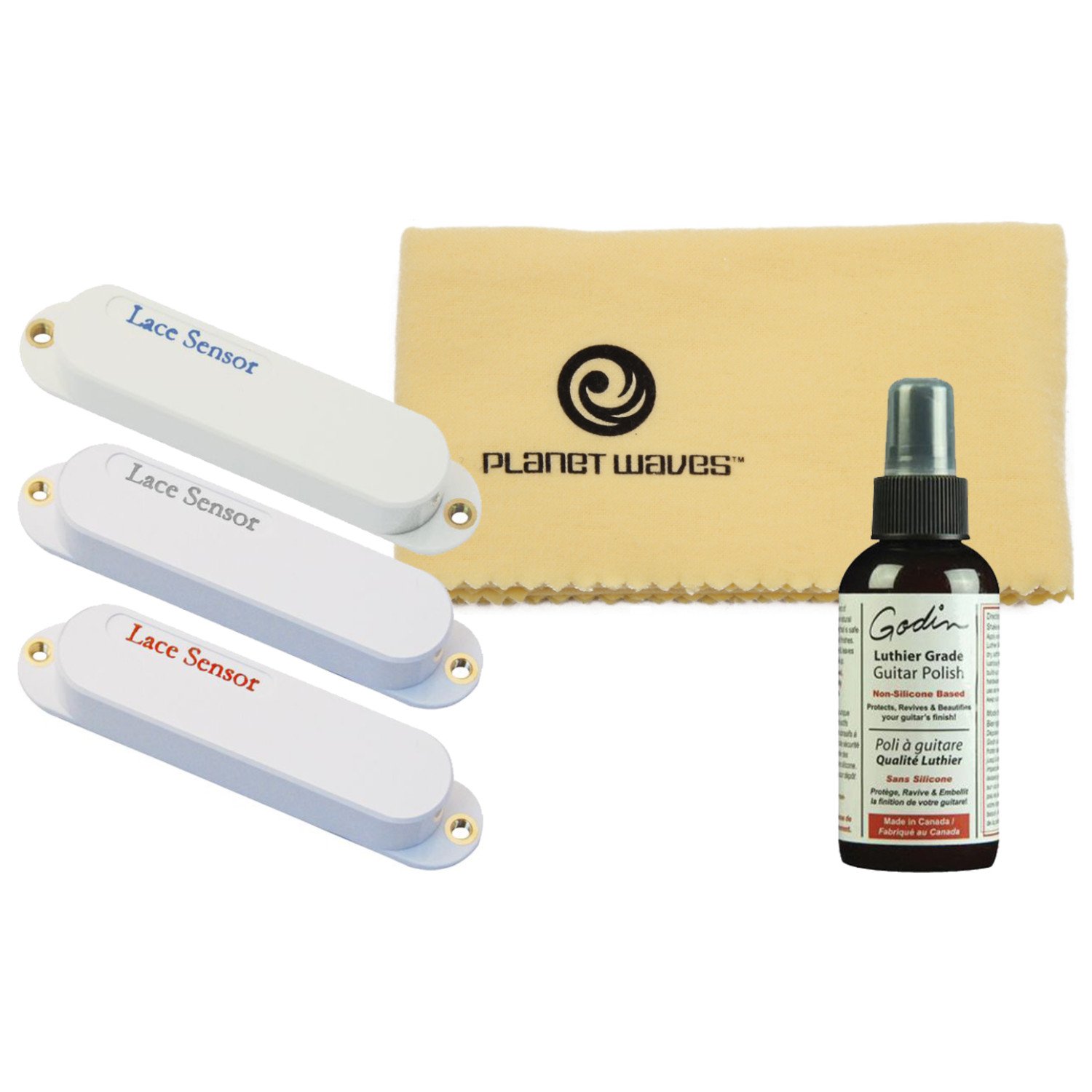 Lace Sensor 21063WH Value Pack - Blue, Silver, Red 3-Pack Electric Pickups White