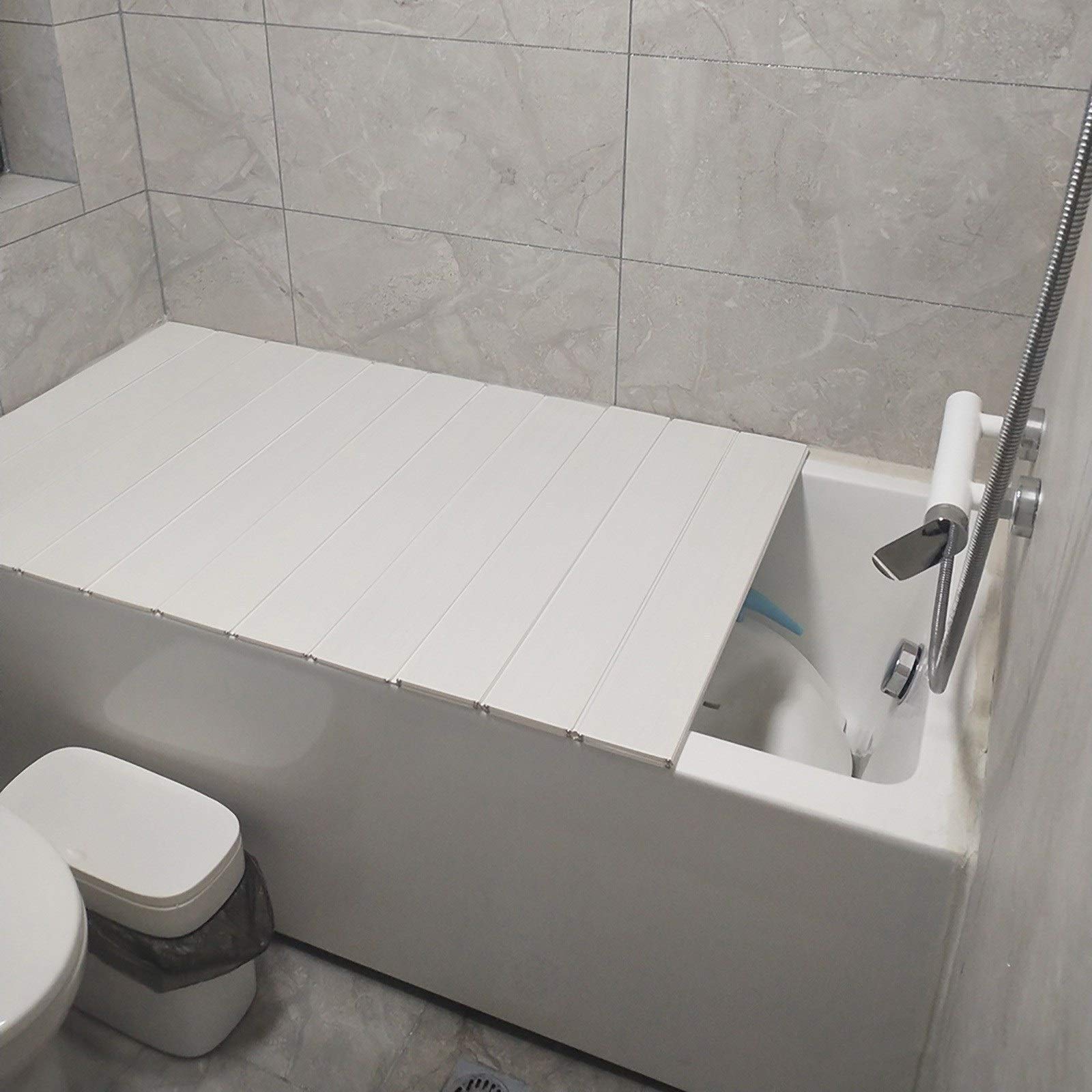 Tapa para baño con obturador de PVC aislante y cubierta plegable de 120 cm