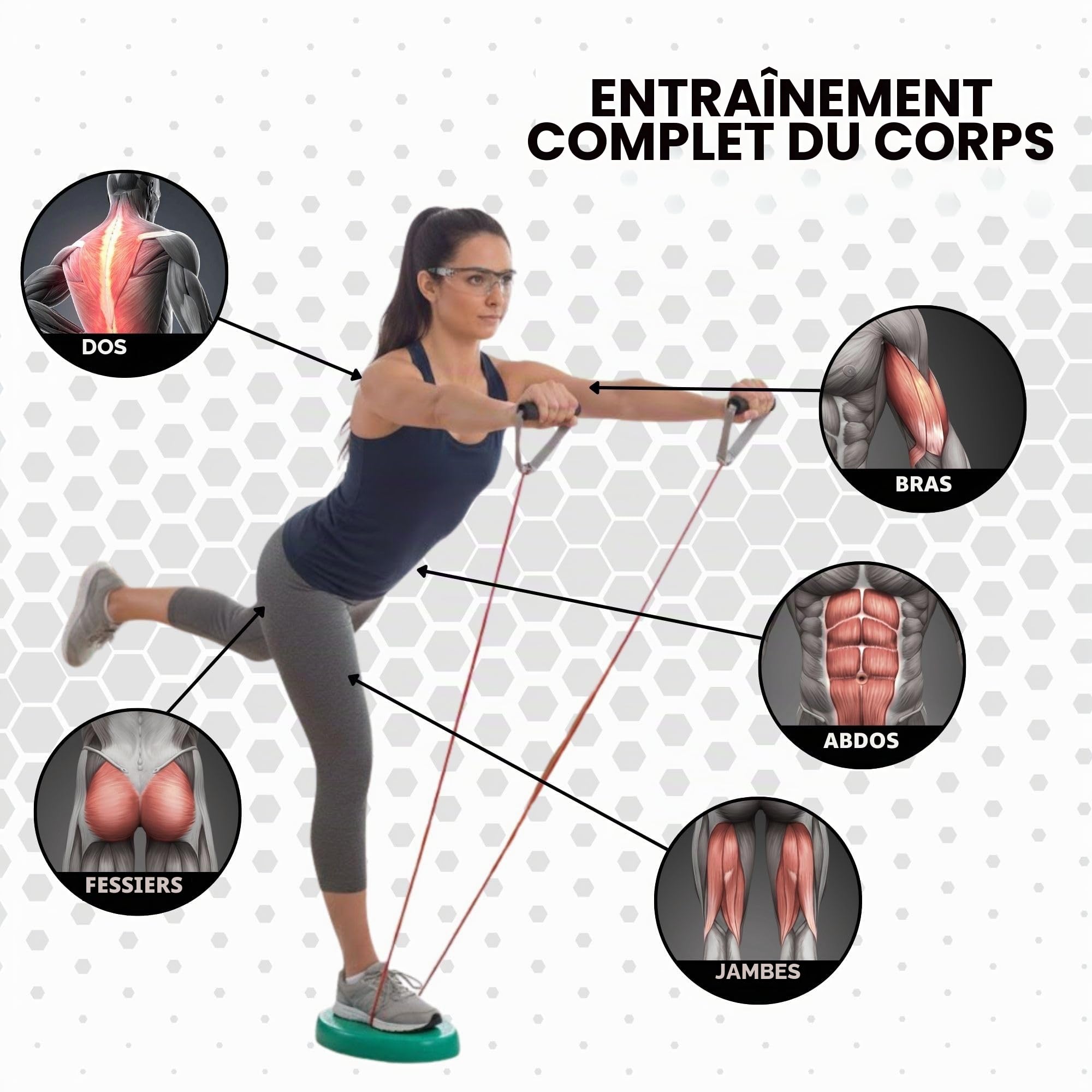 Theraband bande d'exercice spécial poids lourds Résistance tube
