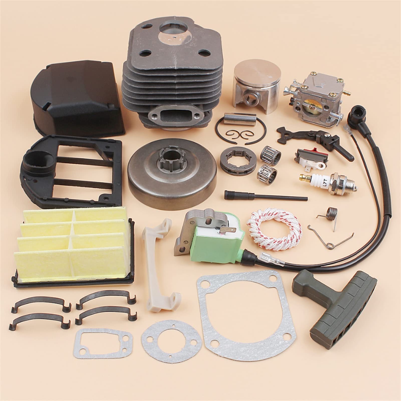 Kit de filtro aire tambor embrague bobina encendido carburador cilindro, for Husqvarna, piezas Motor motosierra 268 272 XP 272XP 50MM Kit de embrague