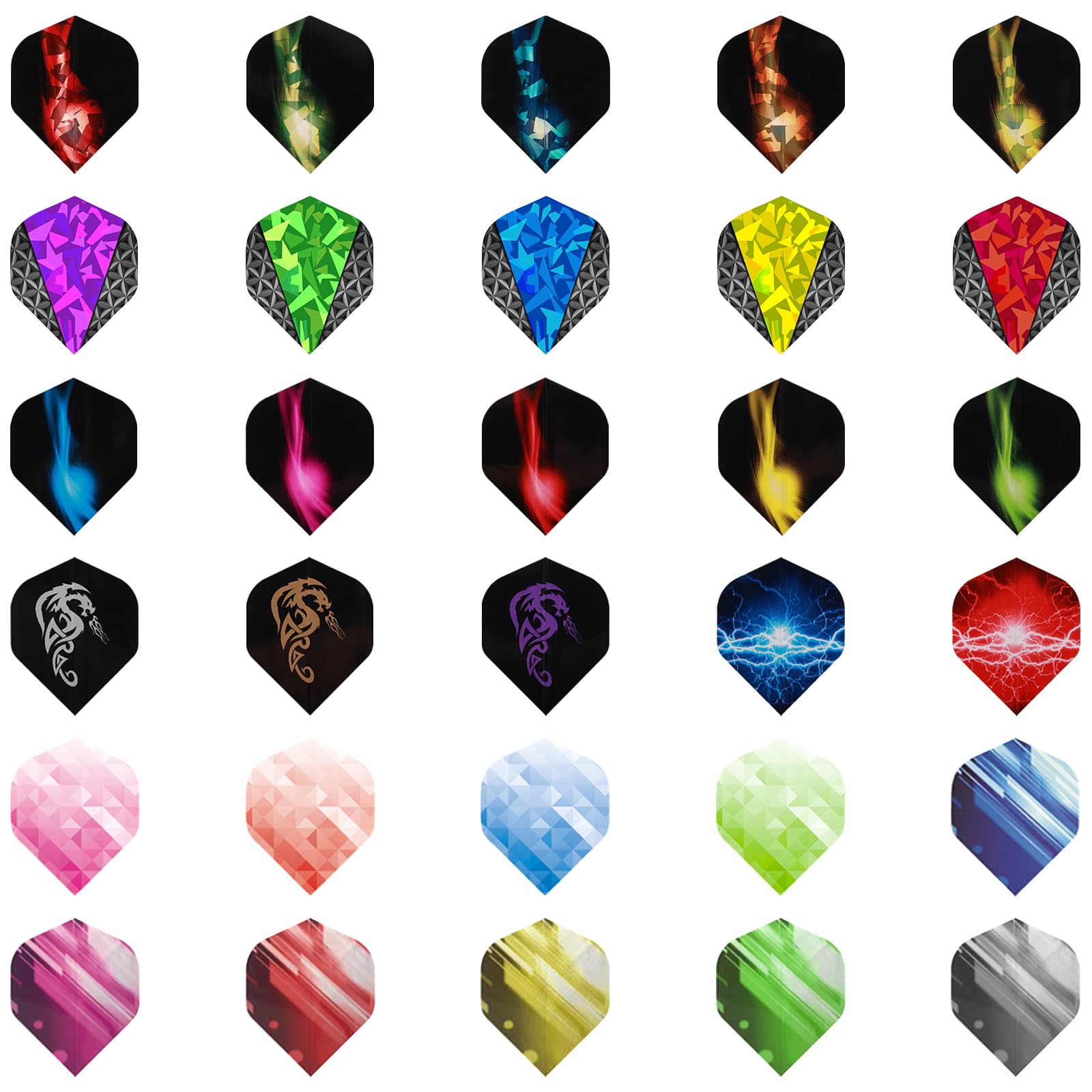 Deetenks 90PCS Dart Flights 30 Sets Durable Standard PET and Reflect Dart Flights Replacement Feather Tail Wing for Soft Tip Steel Tip Darts - Image 2