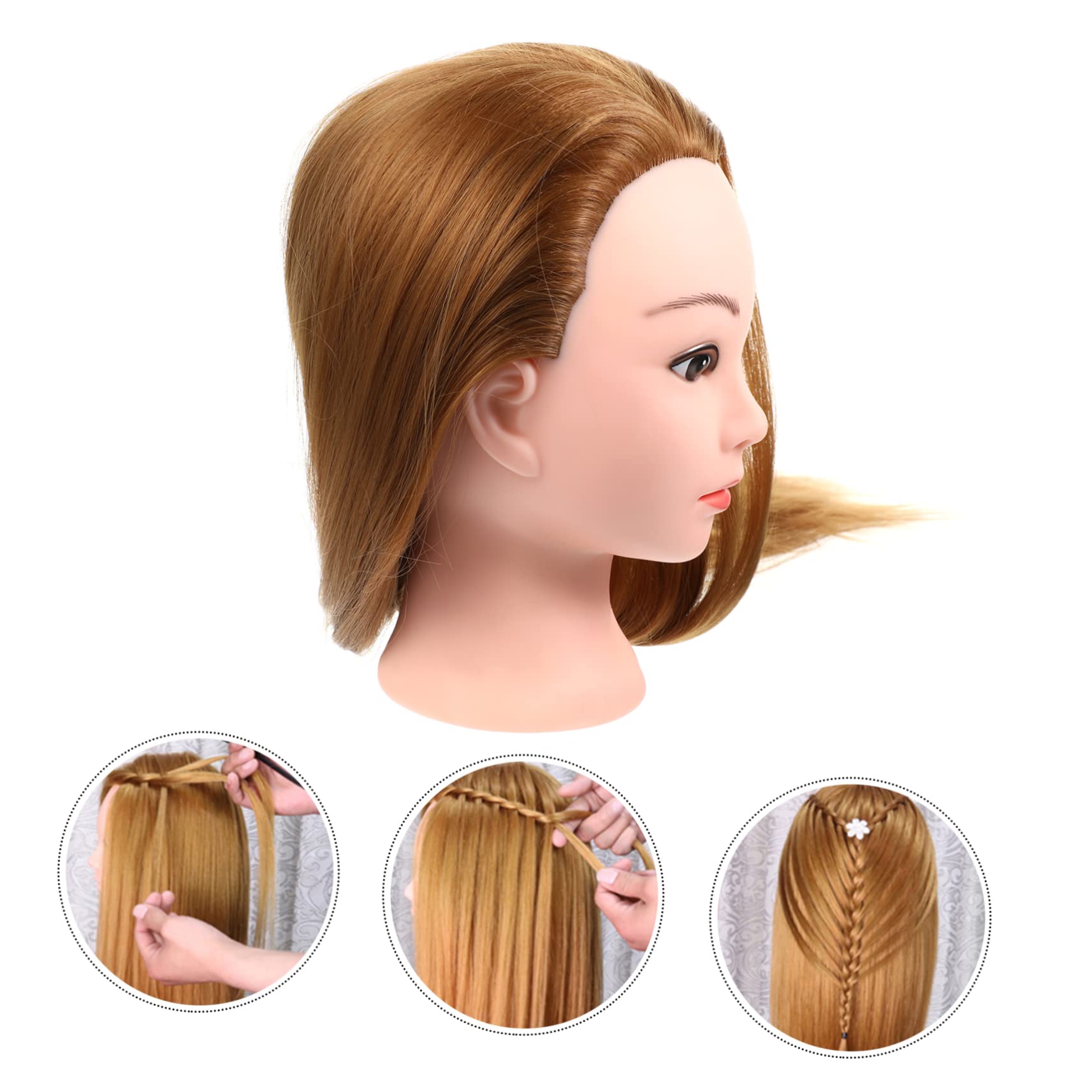 Tête de Mannequin D'entraînement pour Coiffure, Or, Fibre Haute Température