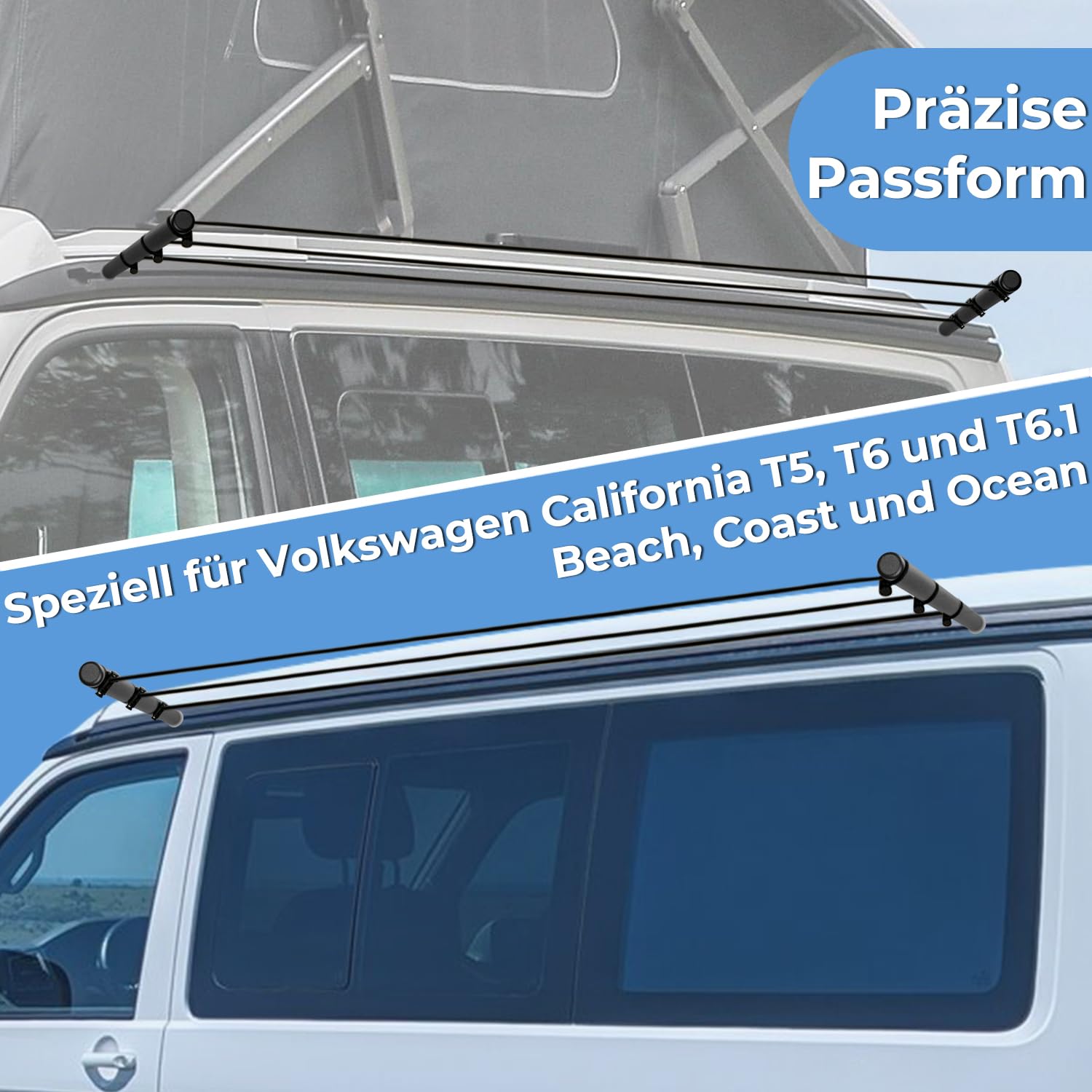 TOPOWN Camping Wäscheleine für VW California, Camping Wäscheleine für California T6 T6.1 (Ocean/Coast/Beach), Camping Wäscheleine Kederschiene für VW California T5 T6 T6.1, zubehör für VW T5 T6