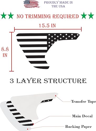Miniatura 3 de Calcomanía de ventilación lateral de la bandera estadounidense compatible con Jeep Wrangler JL 2018-2023 y Jeep Gladiator JT 2020-2023 fabricada en
